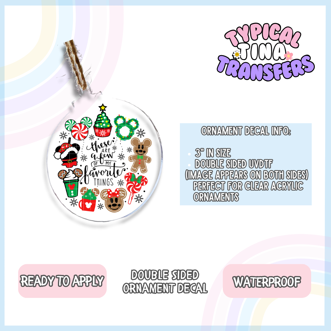 My fav Things Green | 3" Ornament Decal